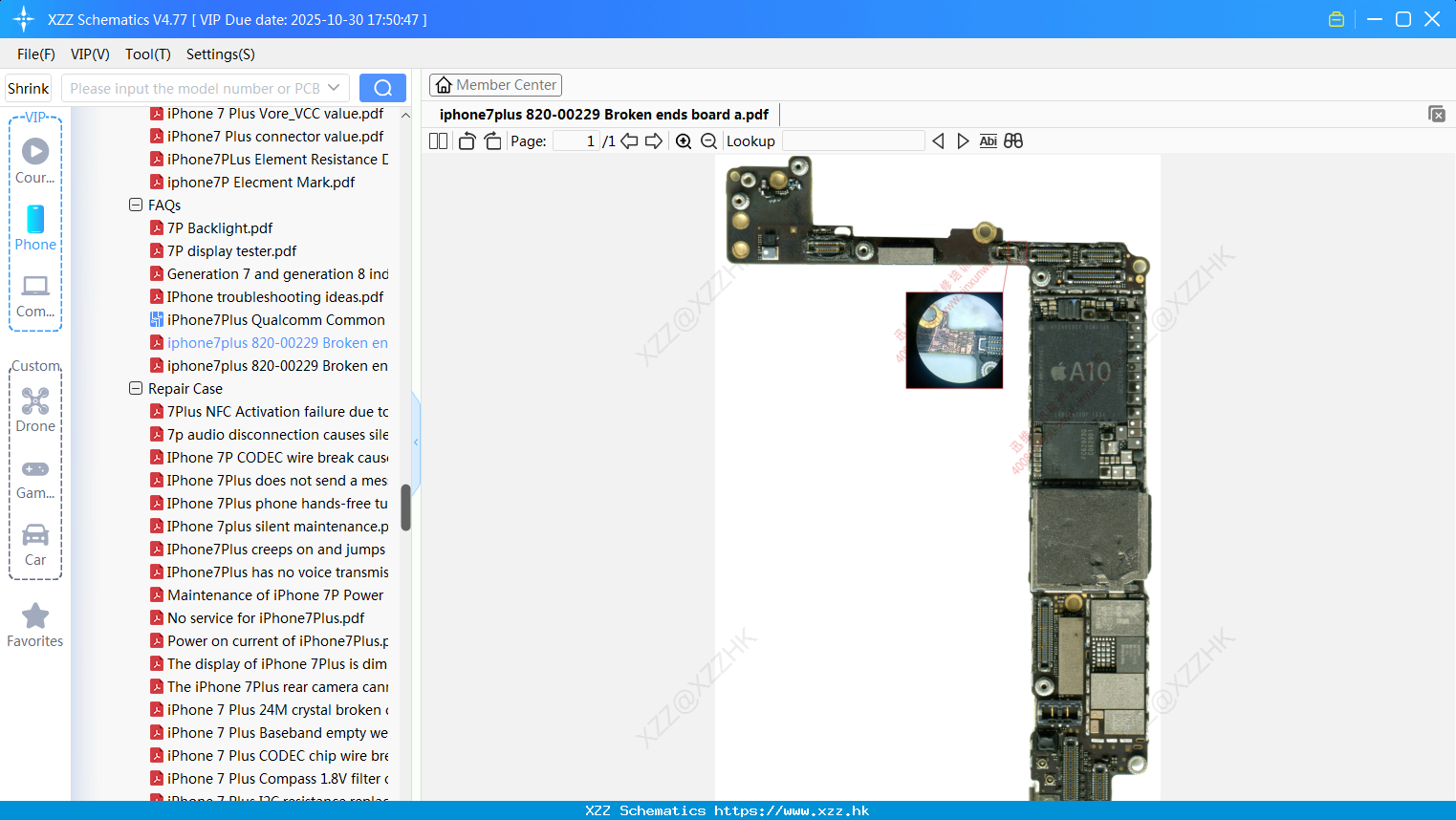 IPhone7plus 820-00229 Broken Ends Board A